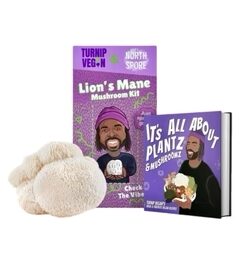 Turnip Vegan Lion's Mane Mushroom Grow Kit + Book Set